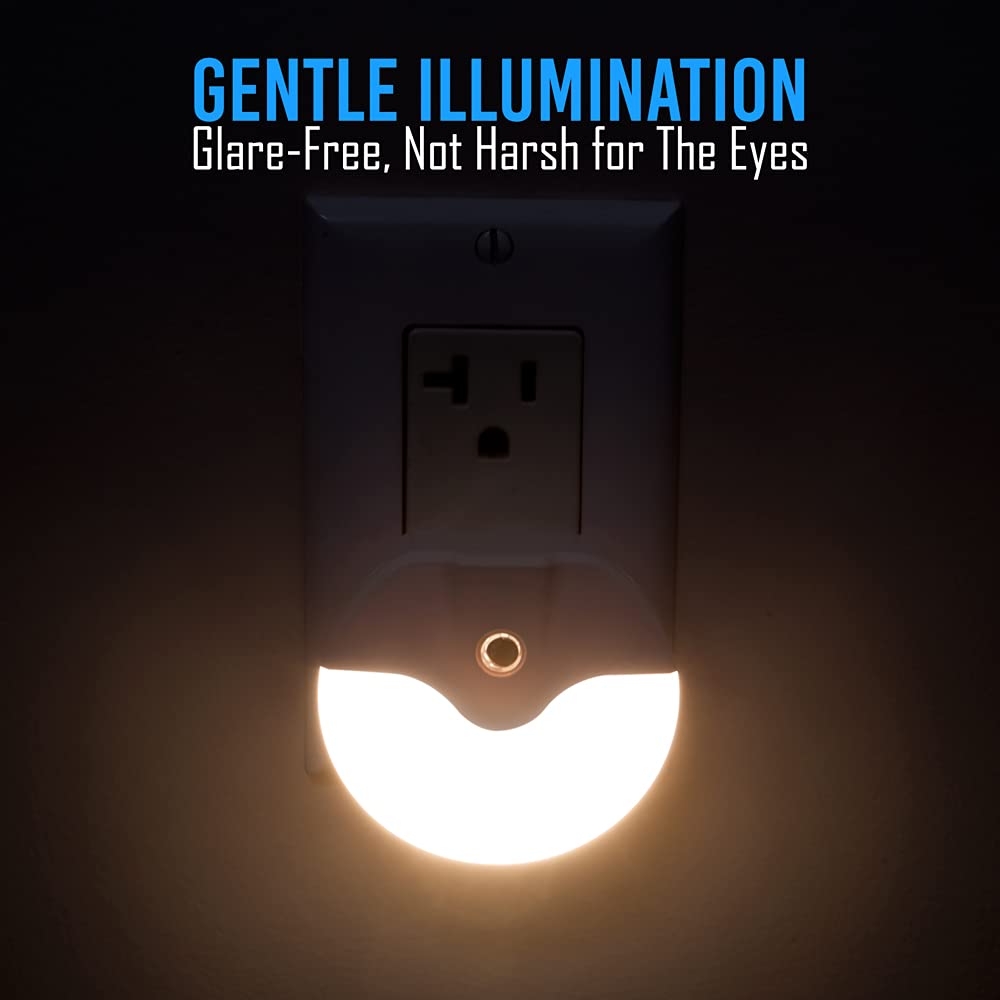 Aultra Night Light Led Round Night Lights Plug Into Wall - Dusk To Dawn Sensor Activated, Automated On & Off, Used For Kitchen,