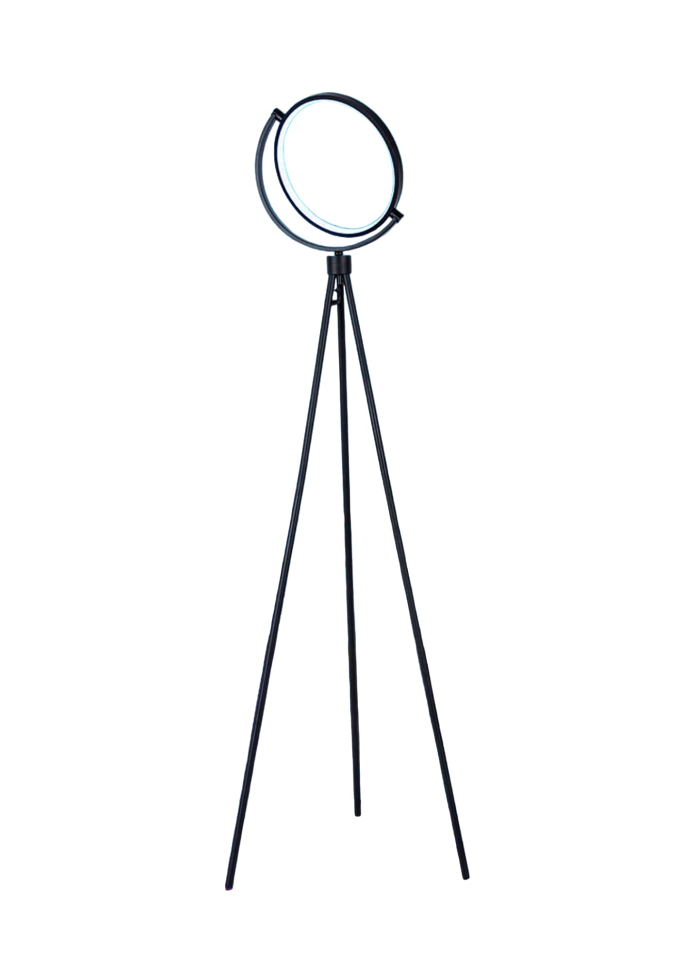 Homeroots Led Tripod Floor Lamp, 60 In., Color Changing Globe, Metal, Black