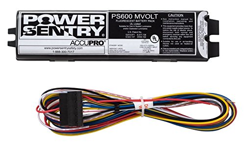 Lithonia Lighting Gray Ps600Qd Mvolt M12 600L Back Up Hid Ballast Emergency Exit Unit, For T8 And T12 Lamps, 120-227 Volts, Black