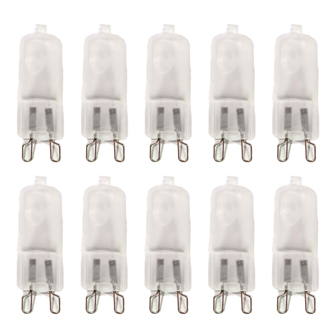 DLEDMOP 10pcs Frosted G9 Bulb Q60/g9/120v 60W Warm White Frosted Halogen Light Bulb G9 Jcd Type T4 Spot Light Replacement, 60W