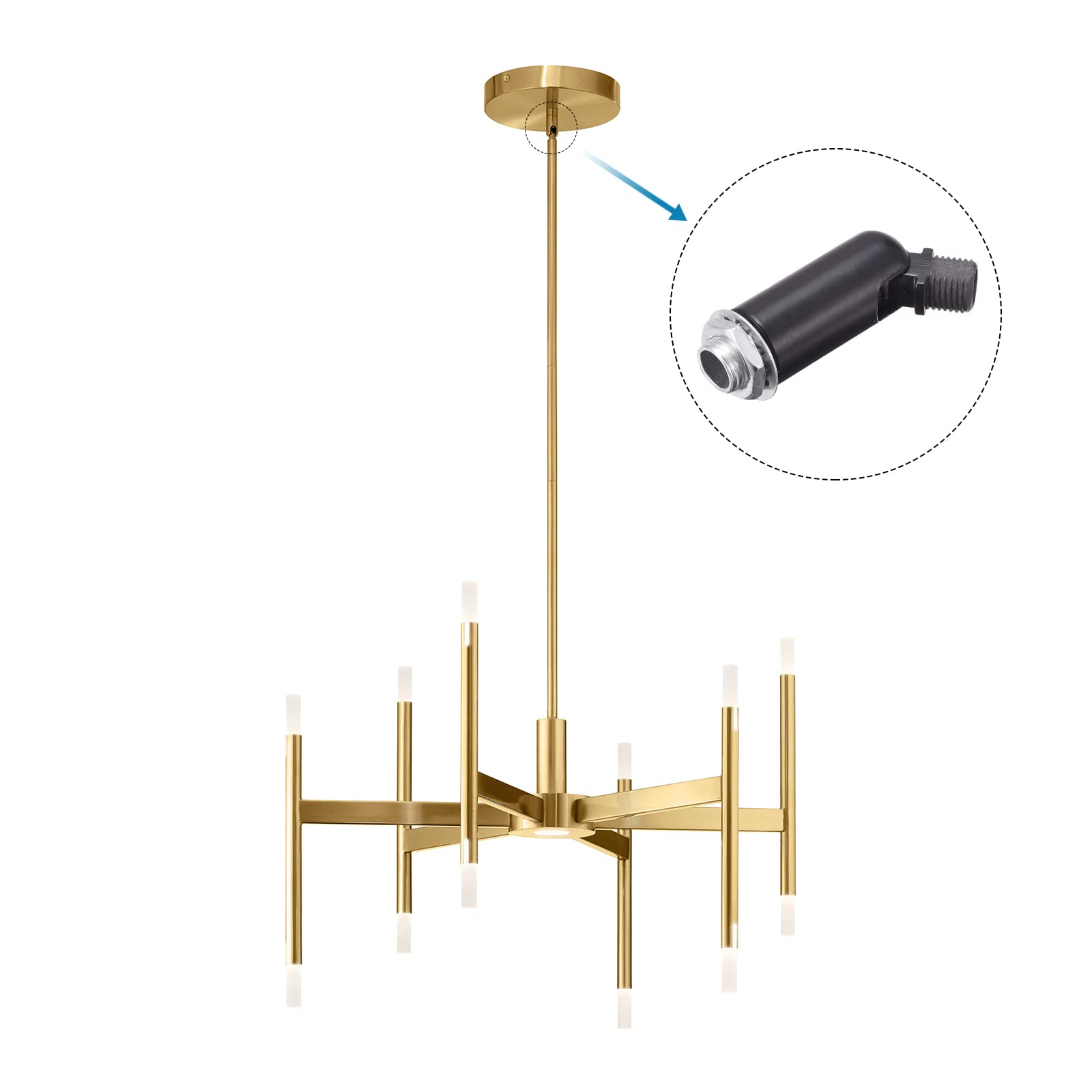 Meccanixity Sloped Ceiling Adapter 180 Degree Swivel M10 Thread, For Chandelier Ceiling Pendant Light, Black Pack Of 2