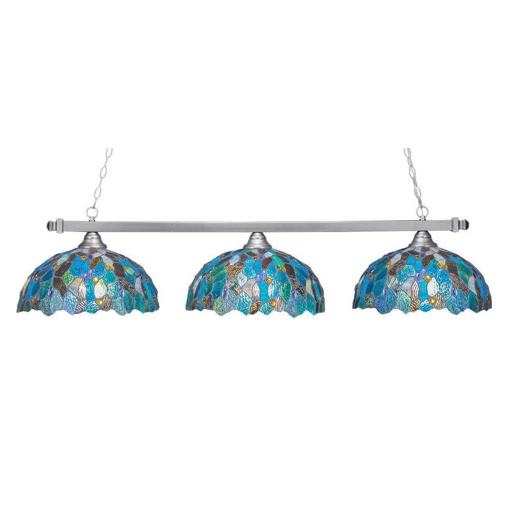 Square 3 Light Island in Brushed Nickel (803-BN-995)