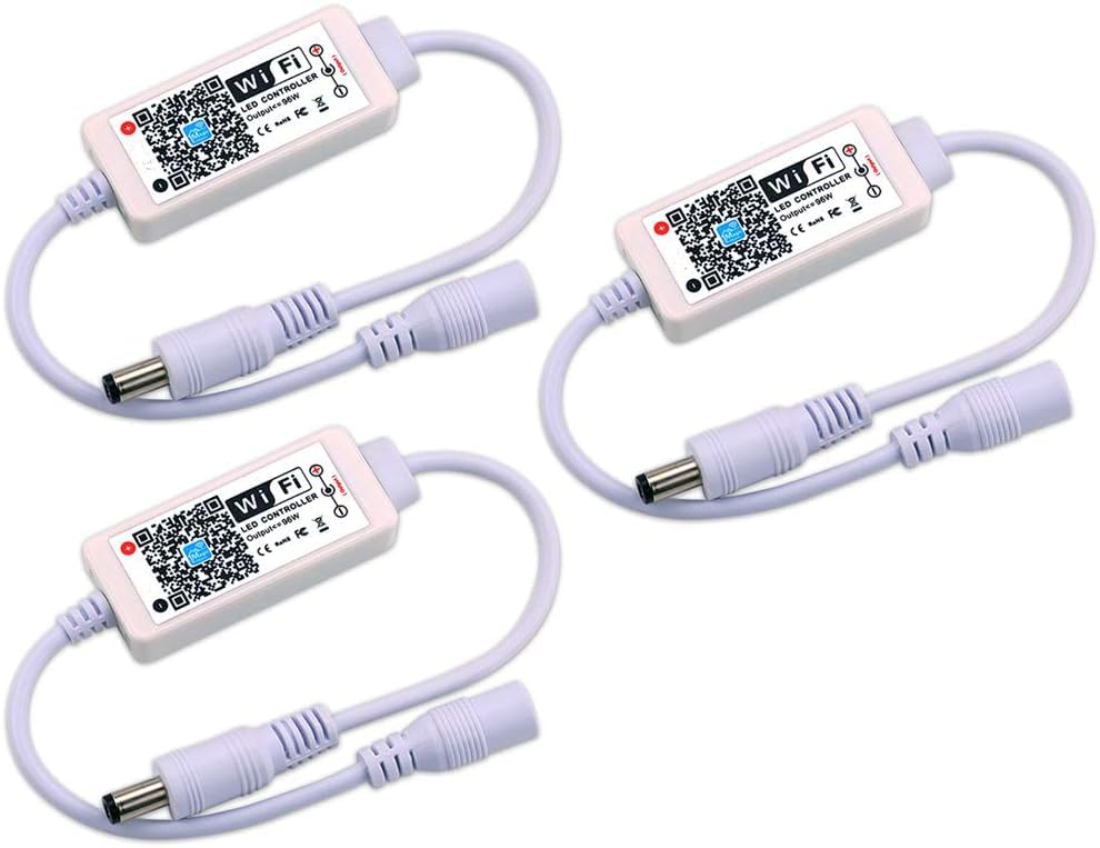 Goldwin Smart Led Light Strip Controller, Wifi/Bluetooth, 5050/2835, Pack Of 3, White, Model Zj-Mw-S, Compatible With Alexa/Google Home/S