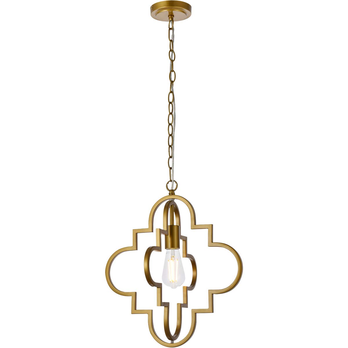 Living District Sandara 1-Light Mid-Century Metal Pendant in Brass