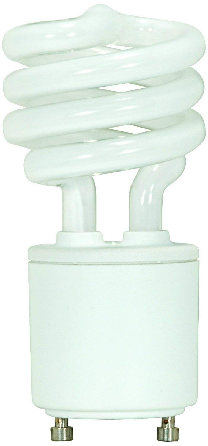 (2-Pack) Satco S8208 13-Watt 4100K Gu24 Base Mini Spiral Compact Fluorescent Lamp  60W Equal2