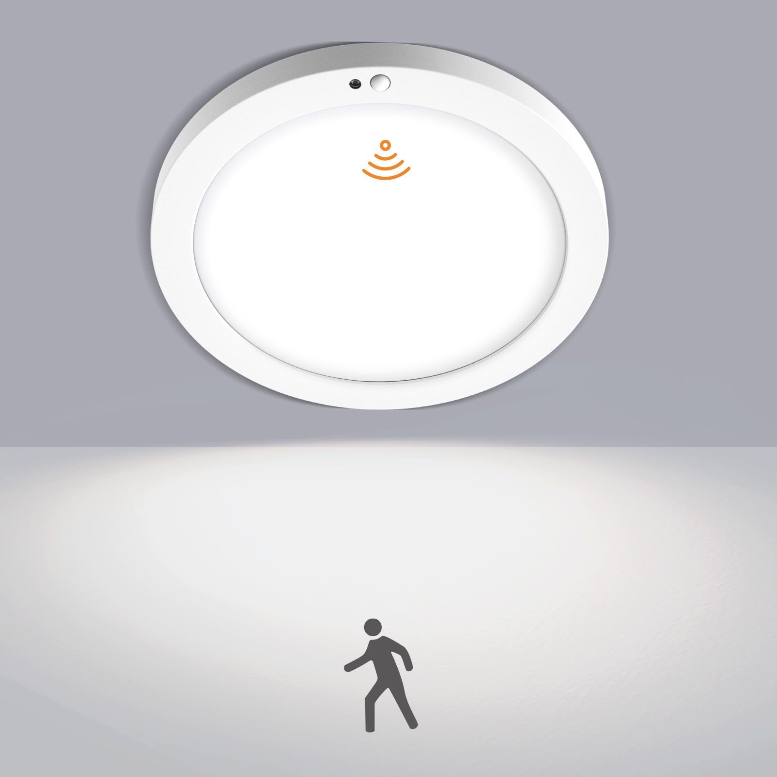 Sofiton Motion Sensor Ceiling Light, 5Cct Selectable 24W 1500Lm, 12 Inch Led Flush Mount Light Fixture Hard Wired, Motion Activa