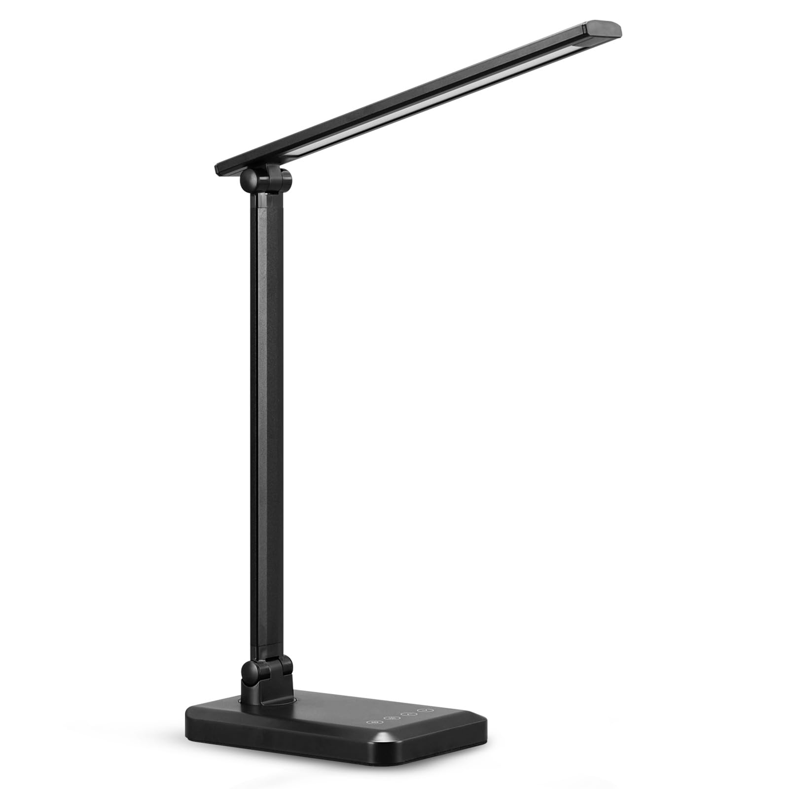 Macasa Led Desk Lamp With Usb Charging Port Whole White For Home Office Essentials Table Lamp With Eye-Caring 4 Color Temperatur