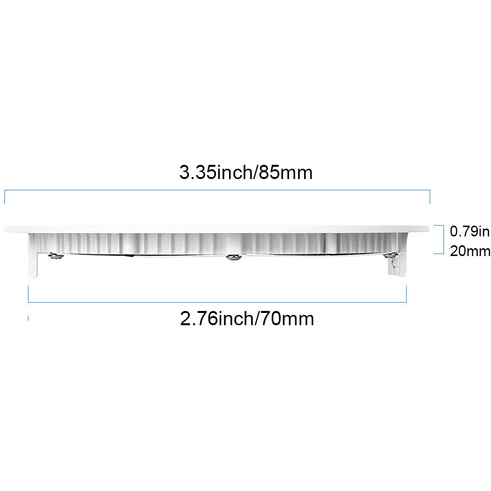 Superdream Energy Saving 600Lm 3 Watt 3-Inch Retrofit Led Recessed Lighting Fixture, 6000K Daylight