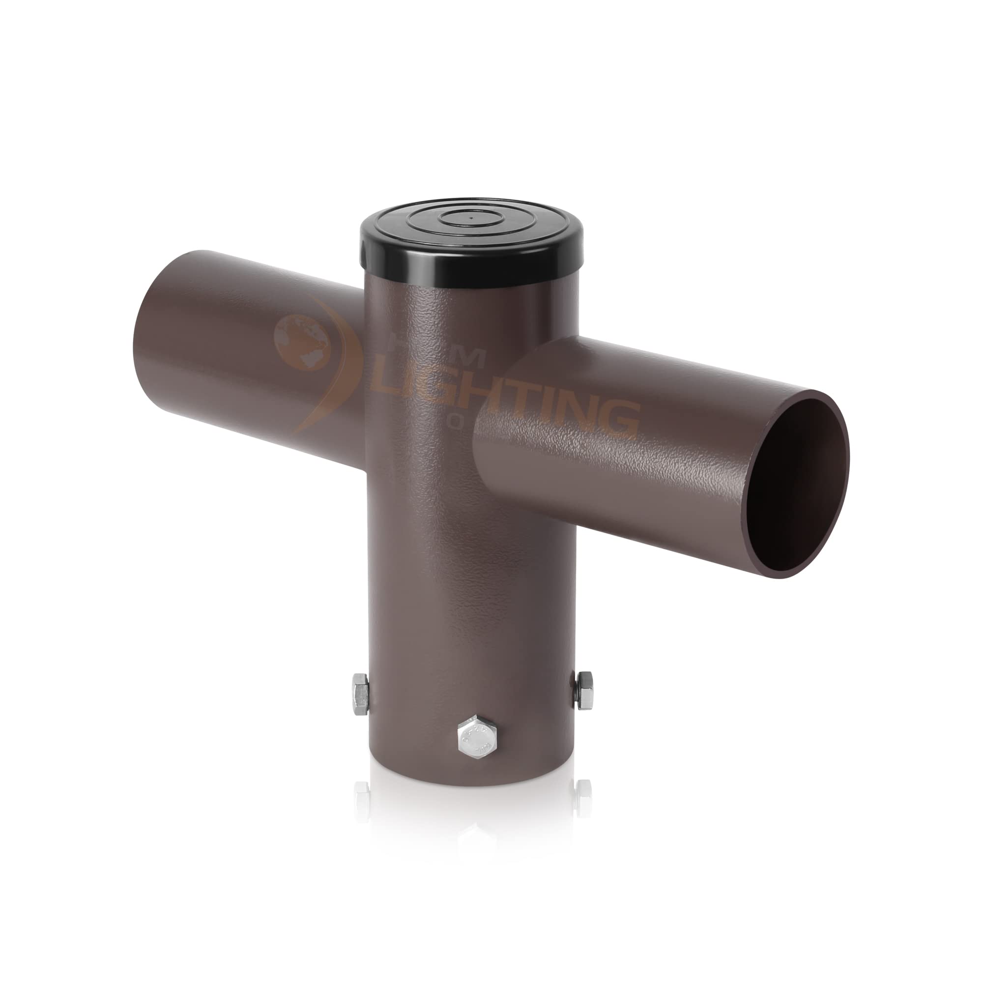 180 Degree Double Spoke Bracket, 2-3/8in Pole Mount Horizontal Arm Tenon Adapter for Slip Fitter Mount Parking Lot Light Fixture
