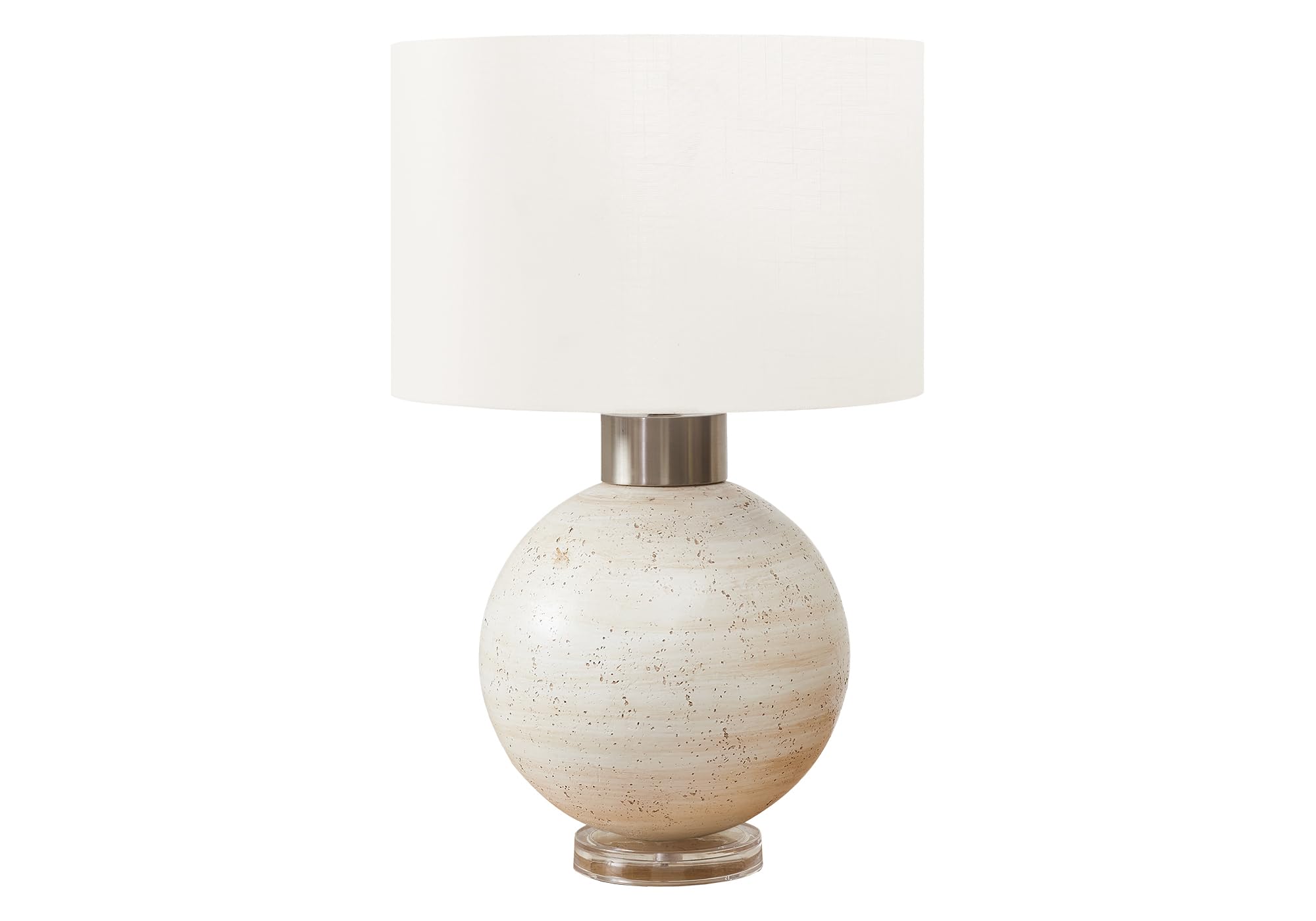 Monarch Specialties Table Lamp I 9929, 27in H, Beige Resin, Ivory/Cream Shade