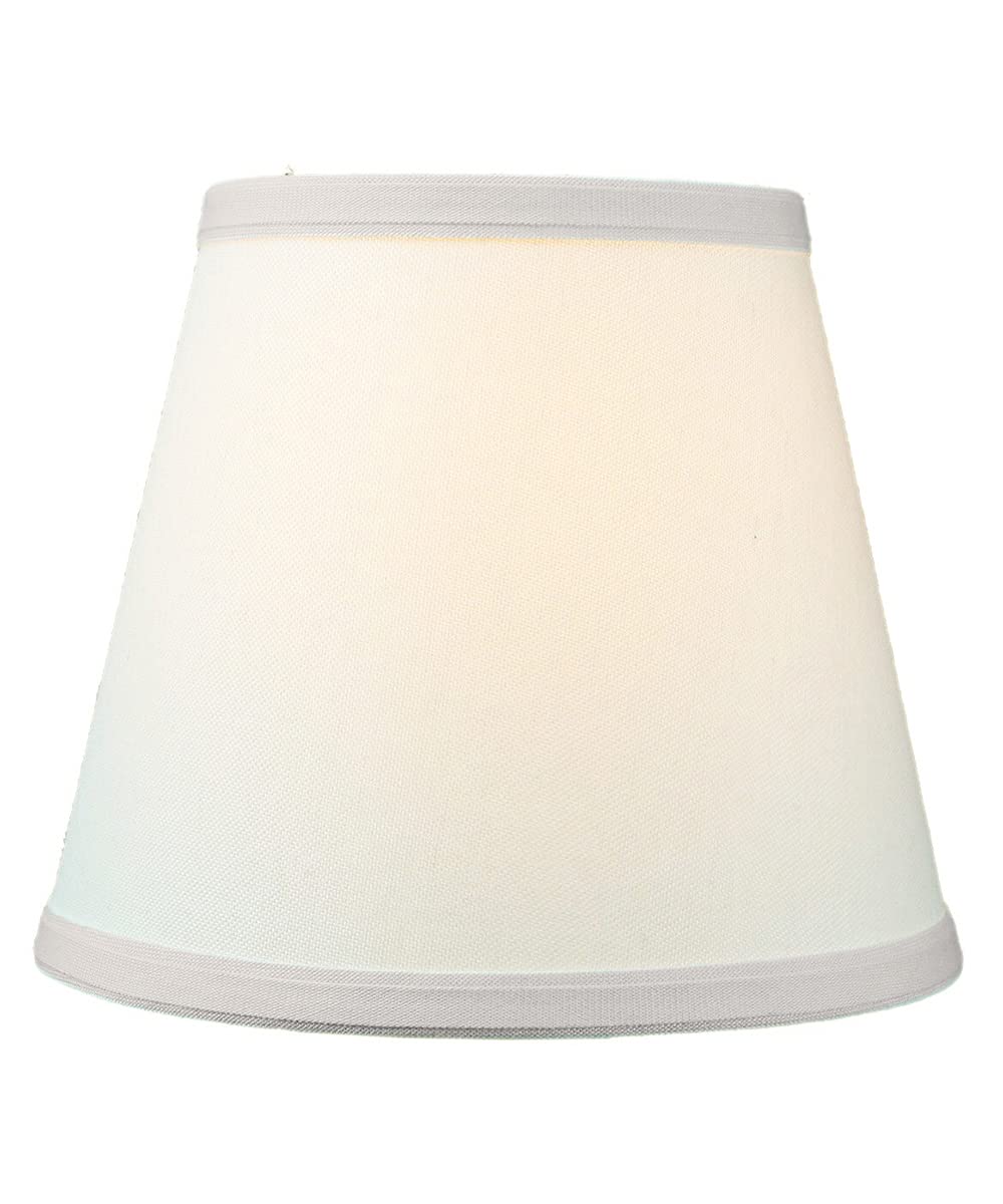 Homeconcept Clip-On Lampshade - 5X8X7 Light Oatmeal Fabric, Hardback, Fits Edison Bulbs, Model 050807Ehlo
