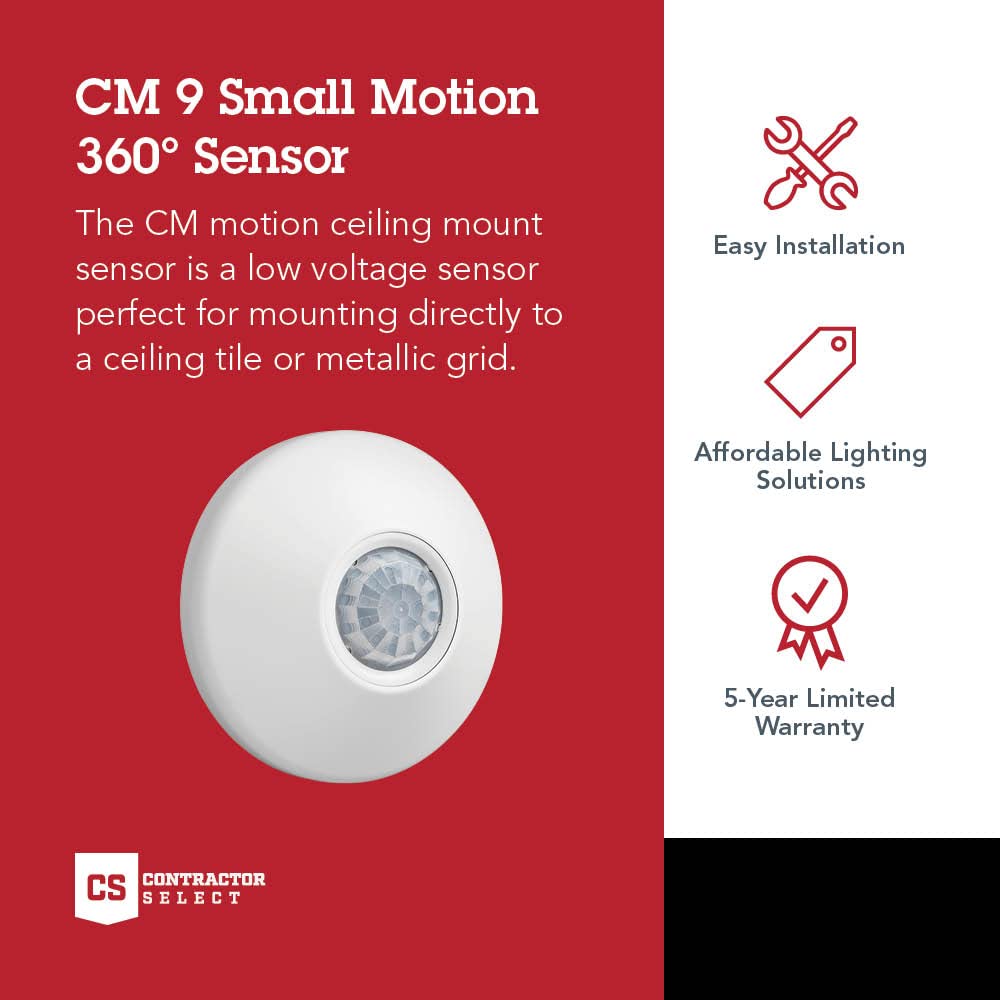 Sensor Switch Ceiling Motion Sensor, Contractor Select Pir Passive Infrared Ceiling Mount Occupancy Sensor, Standard Range, Whit