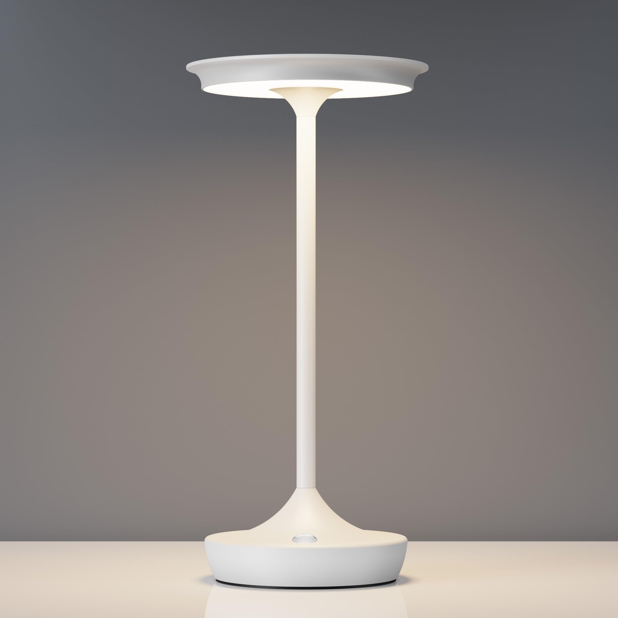 YHT Cordless Table Lamp, Waterproof 6000mAh Battery, 3 Color Dimming, Aluminum, White, Model 825, 1 Pack