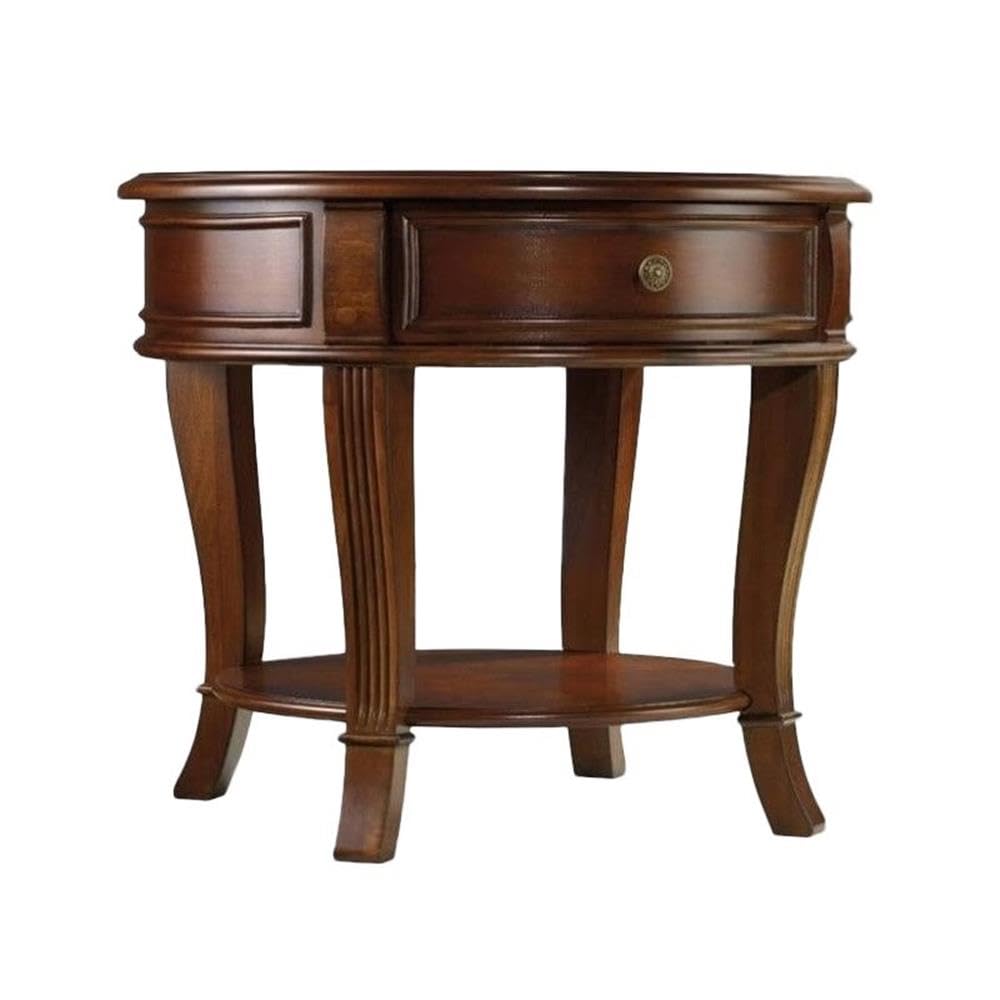 Hooker Furniture Brookhaven Round Lamp Table in Distressed Clear Cherry
