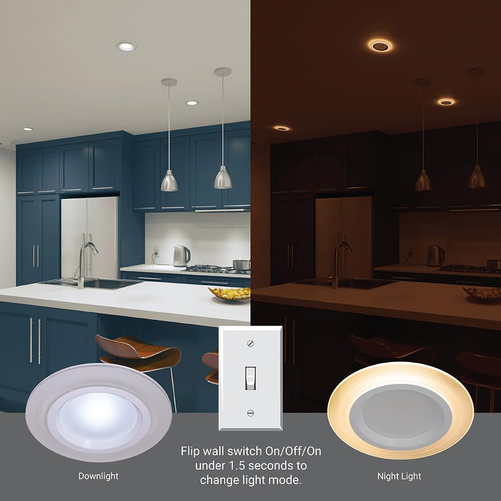 Halo Rl Night Light 5/6 Inch Recessed Led Trim, Retrofit Module, 1000-Lumens, Selectable Cct 2700K, 3000K, 3500K, 4000K, 5000K W