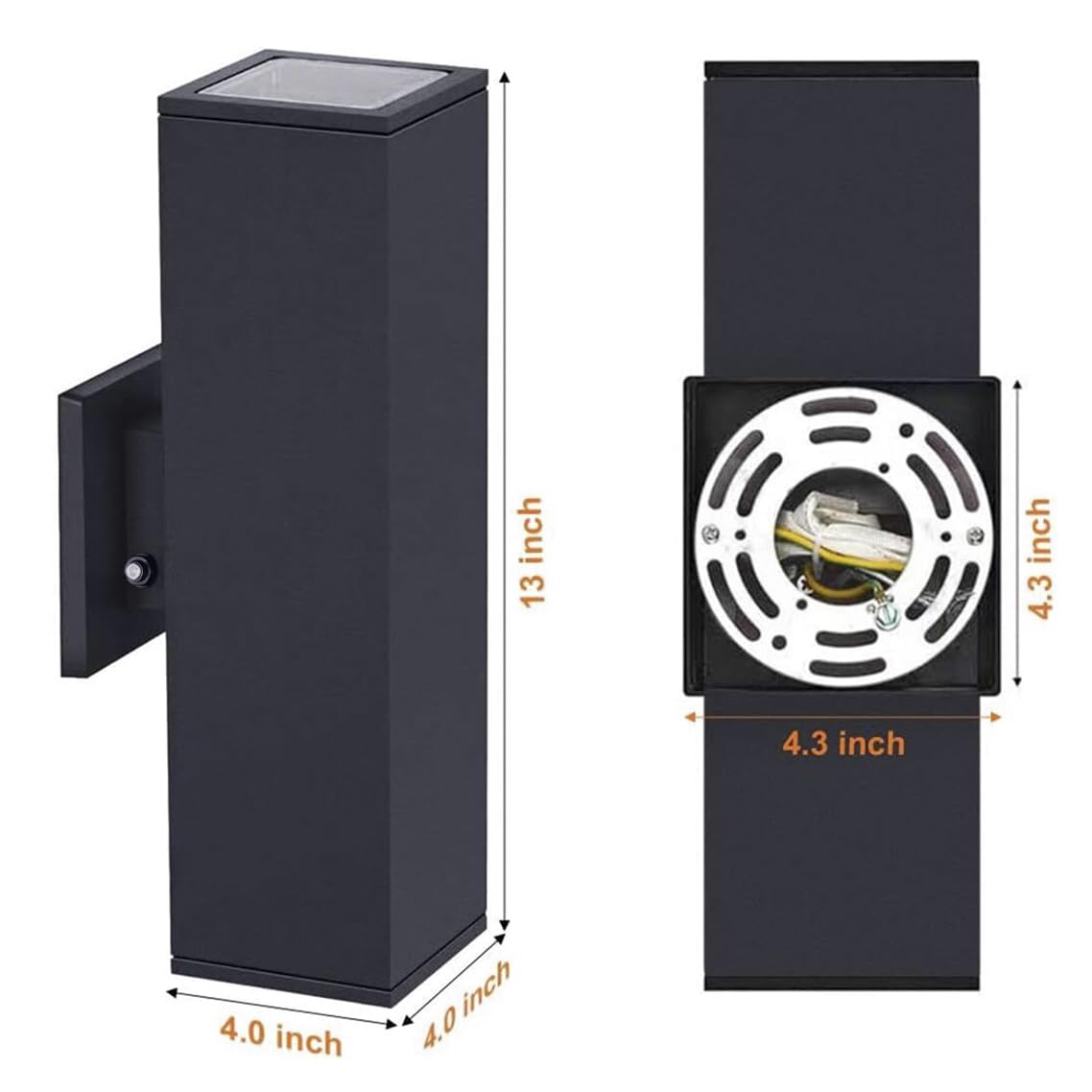 Rosykite 1200Lm Tunable White & Rgb Up Down Outdoor Wall Light Fixtures, 2 Pack, Black