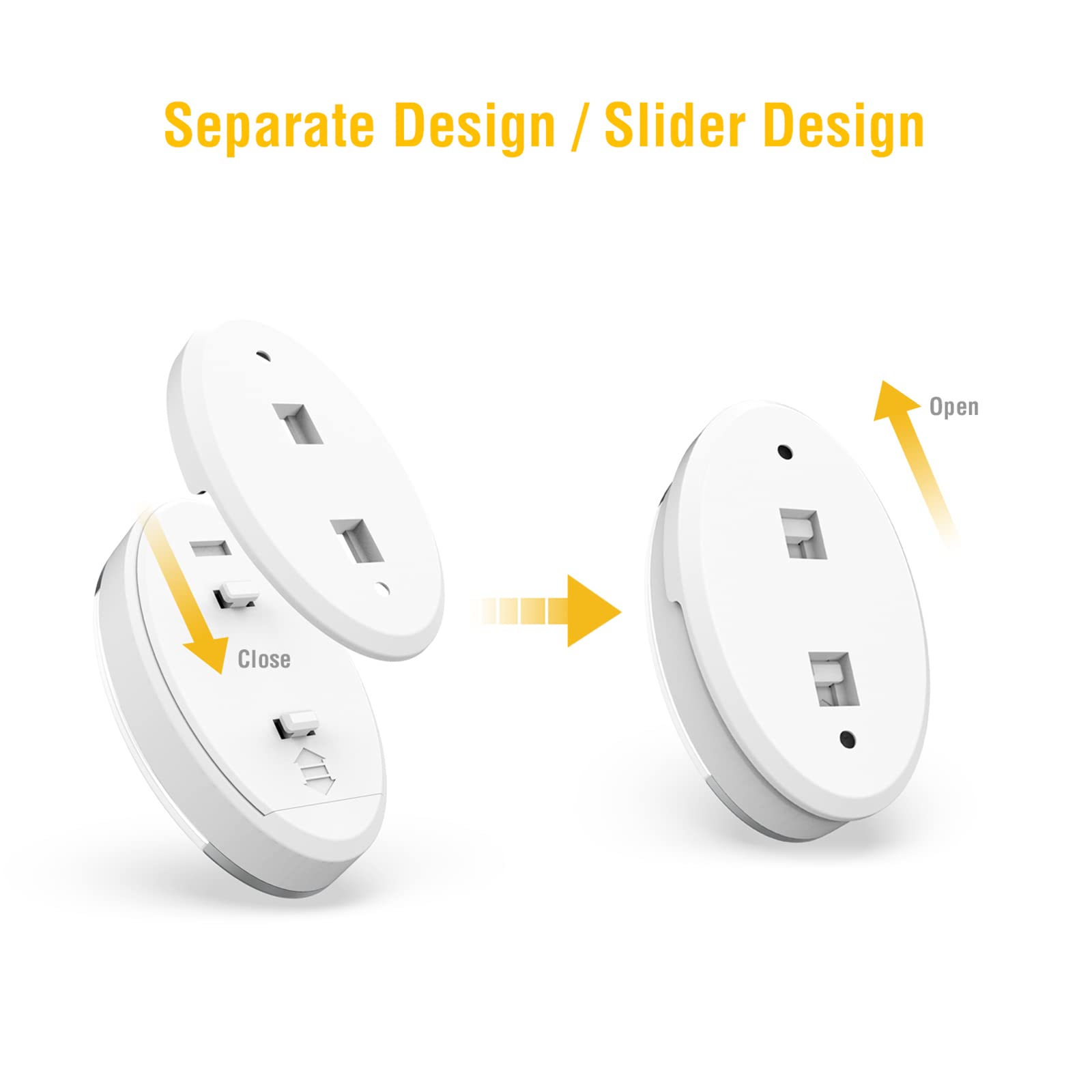Shineled LED Puck Light - Battery Operated, Remote Control, 4000K Warm White, Oval Size, 6 Pack
