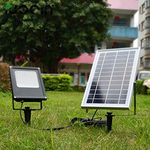 Eleding Solar Powered 5W Black Led Landscape Flood Spot Light With Brightness Control