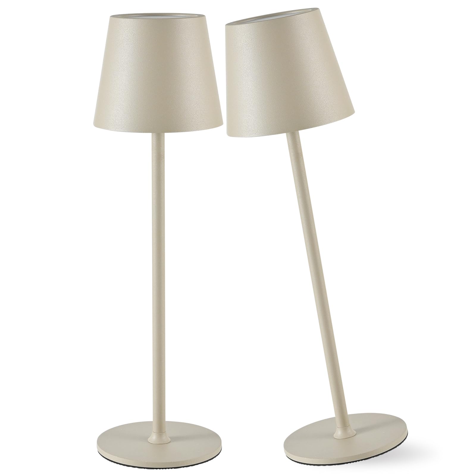 Zoeger Cordless Table Lamp, Portable LED Desk Light, 6000mAh Battery, 3 Color Dimming, Beige, Model DD2Beige