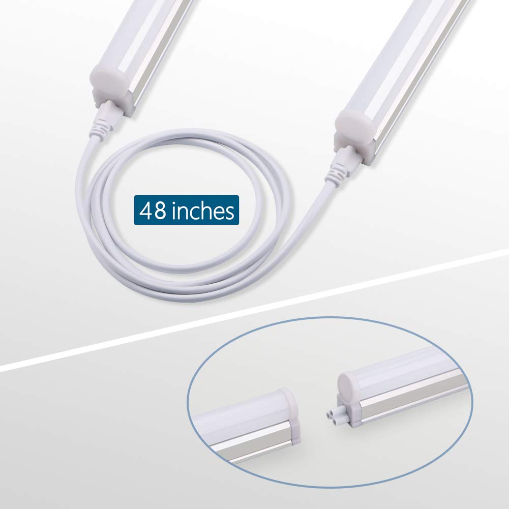 Barrina (Pack Of 8) Led T5 Integrated Single Fixture, 4Ft, 2200Lm, 5000K, 20W, Utility Shop Light, Ceiling And Under Cabinet Lig