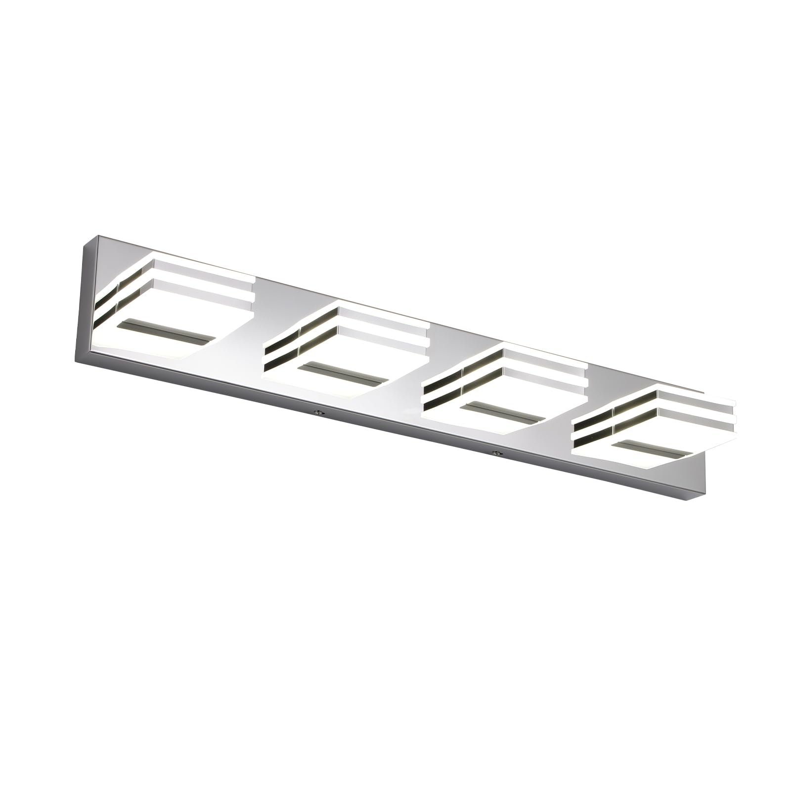yumcrelect LED Vanity Lights 4-Light Bath Bar Lighting 27-Inch Chrome Acrylic Fixture Model 762102471002