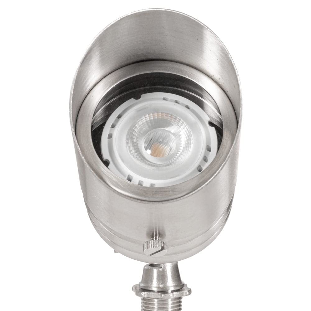 VOLT 20-Pack Outdoor Spotlights, 12V Stainless Steel, 5W 2700K MR16 LED Bulbs, Silver