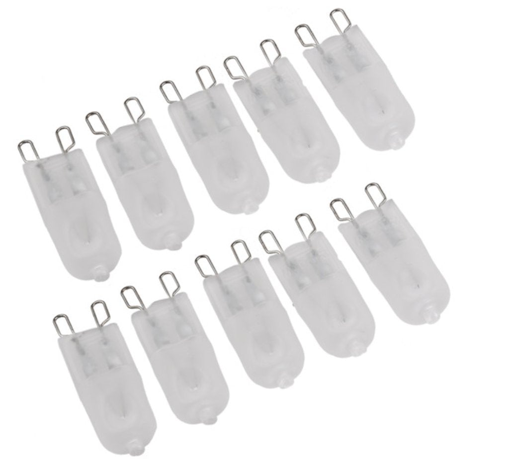 K JINGKELAI G9 Halogen Bulbs, Frosted Glass, 2700K Warm White, 10 Pack