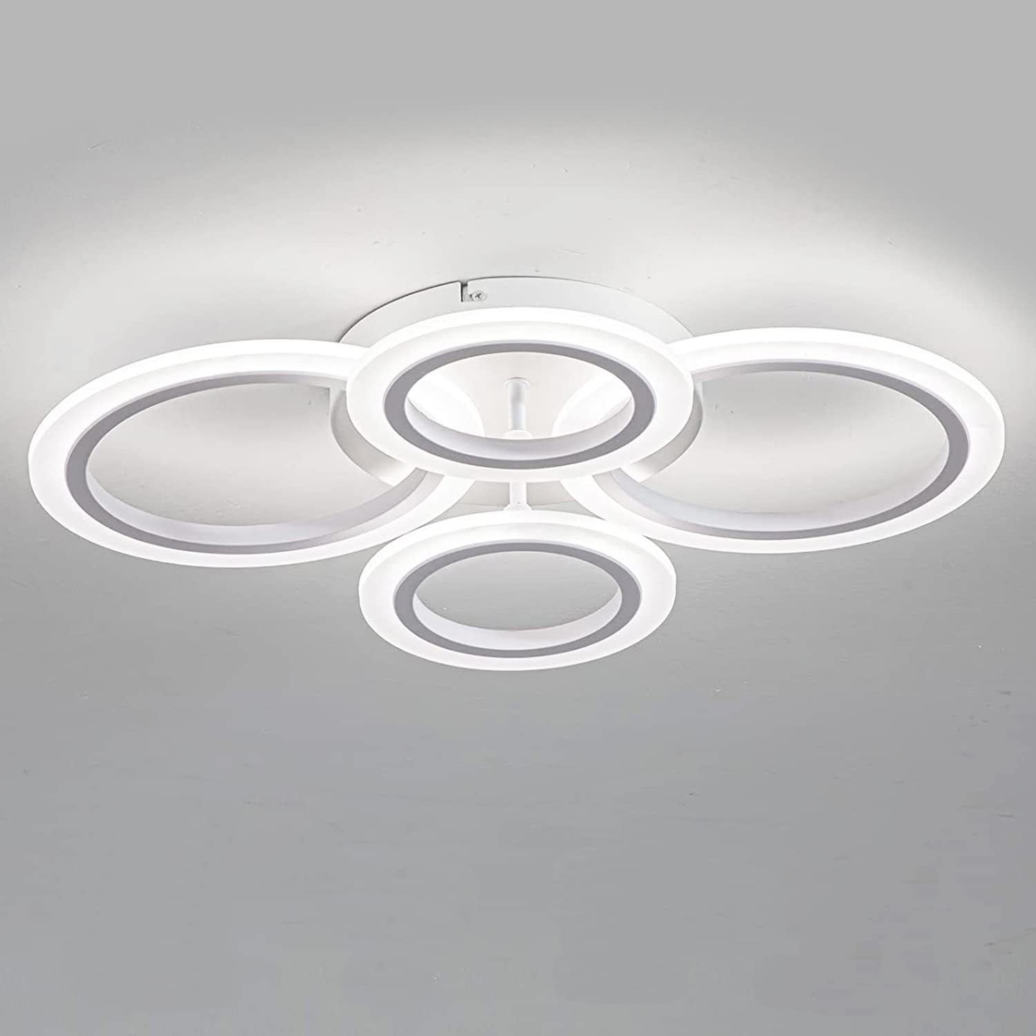 Shine Luest 34W Dimmable Led Ceiling Light, 3000-6000K, Modern Flush Mount Chandelier,