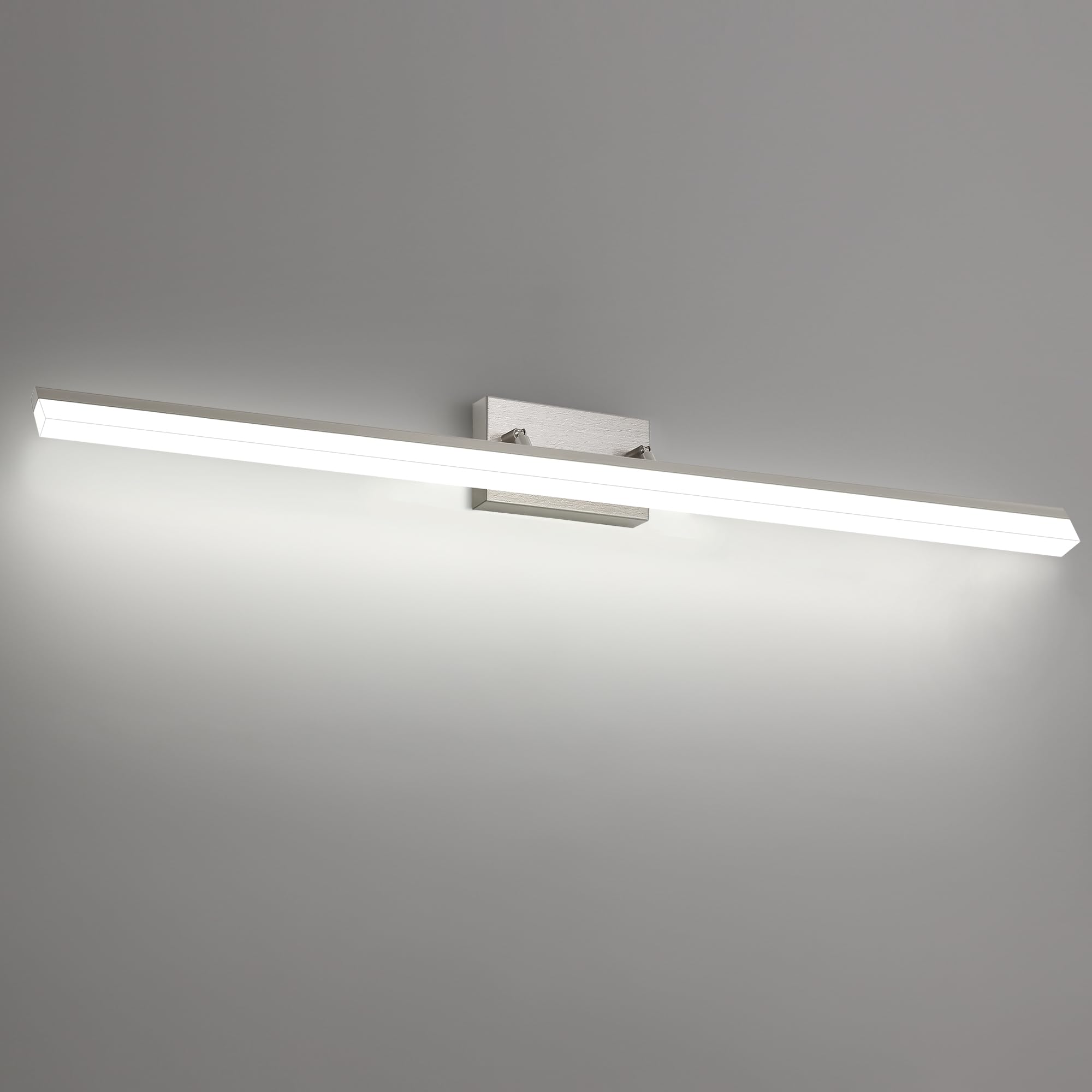HUMHOLD 48" LED Bathroom Vanity Light, Dimmable 46W, Cool White 5000K, Brushed Nickel, Model THD-VL-48-1