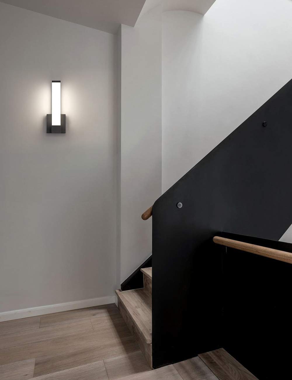 7Degobii Black Wall Sconce For House Decor Led Wall Lights For Bedroom Bedside Wall Lamp Modern Indoor Led Hallway Sconces Wall Lighting 12" Inch Height 12W 4000K