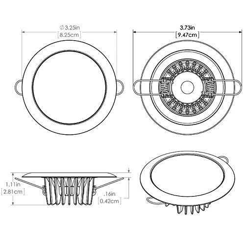 Lumitec Mirage LED Down Light, Flush Mount, One Size, White Non-Dimming, Model 113123