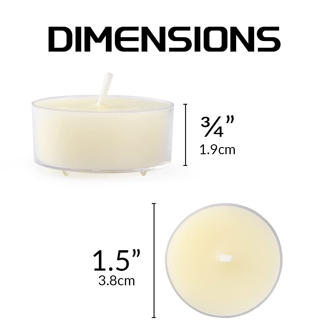 24 Pcs Natural Beeswax Tealights Candle With 3 Pcs Glass Tealight Candle Holder - Smokeless Clean Burning - White
