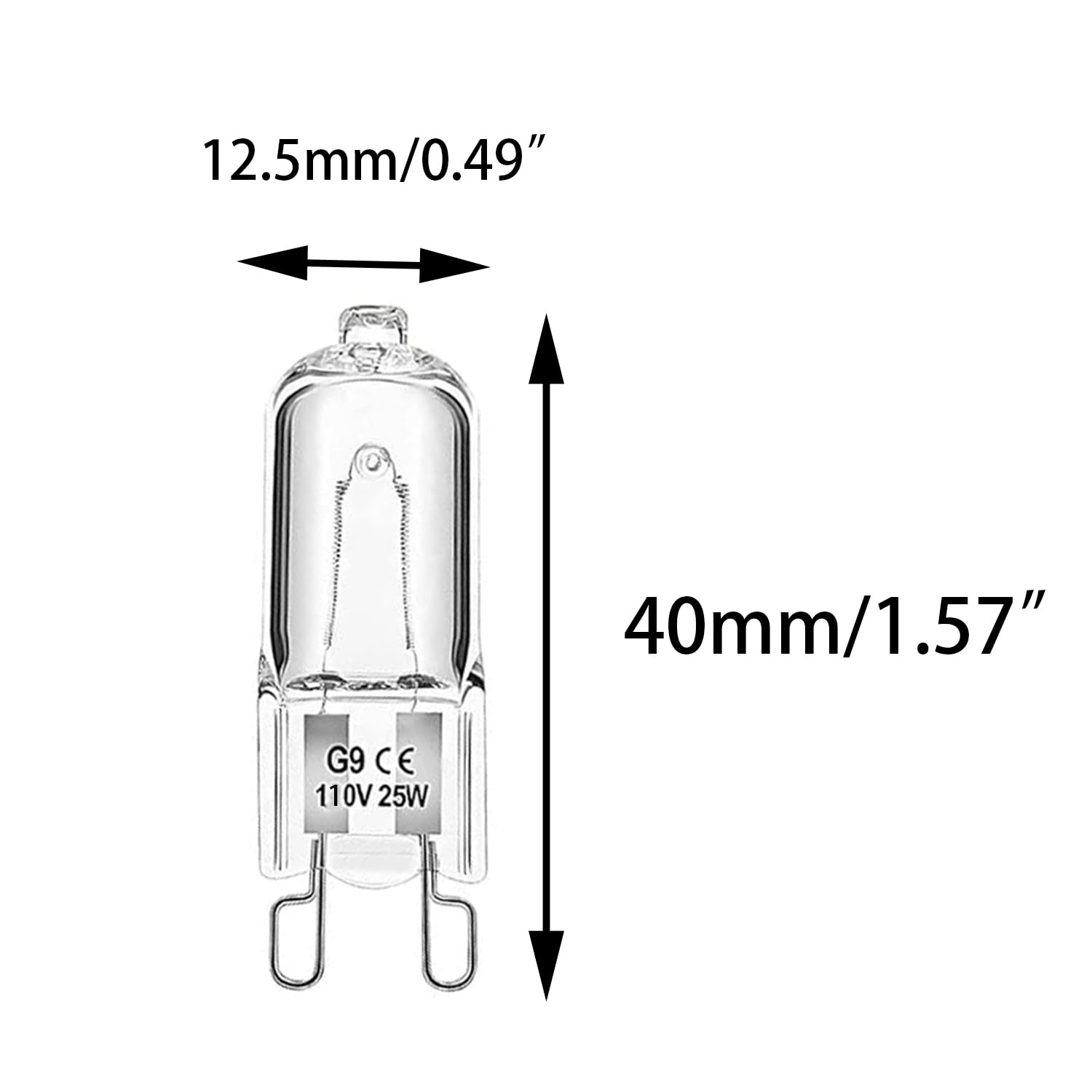 Taodan 6Pcs G9 Halogen Bulb 25W Jcd Halogen Home Bulb Dimmable Tungsten Small Bulb G9 Bi Pin Bulb T4 Bi Pin Type For Crystal Cha