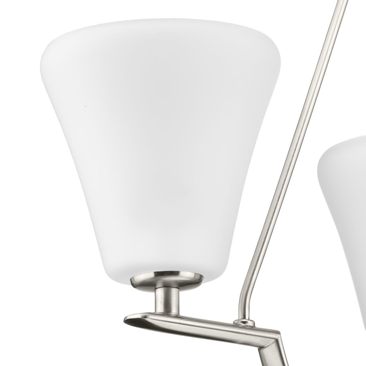 Bravo Collection 3-Light Brushed Nickel Etched Glass Modern Chandelier Light