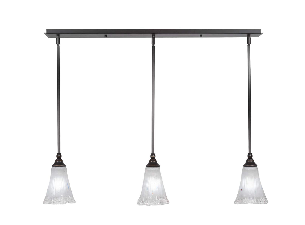 Toltec Lighting 3 Light Linear Pendalier In Dark Granite (36-Dg-721)