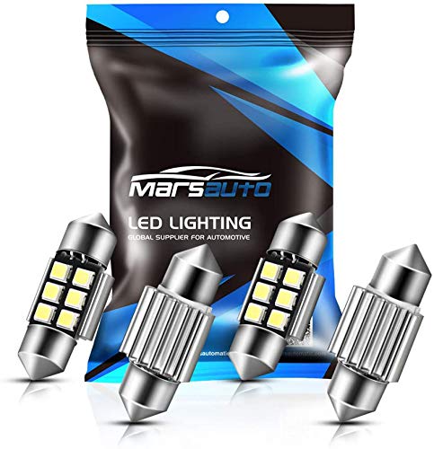 Marsauto DE3175 LED Bulb 31mm Festoon 300LM 6500K White for Car Interior Dome Map License Plate Lights - Pack of 4