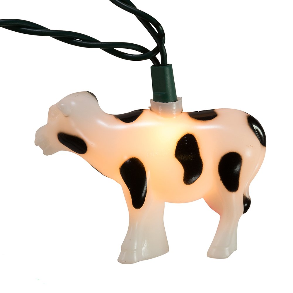 Kurt Adler 10-Light Cow Indoor/Outdoor Light Set