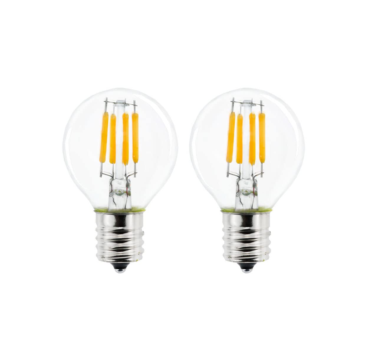 2-Pack E17 Mini Globe Bulb S11 Led Light Bulb,E17 Intermediate Base 4W Warm White 2700K,40 Watt S11 G40 Incandescent Bulb Replac