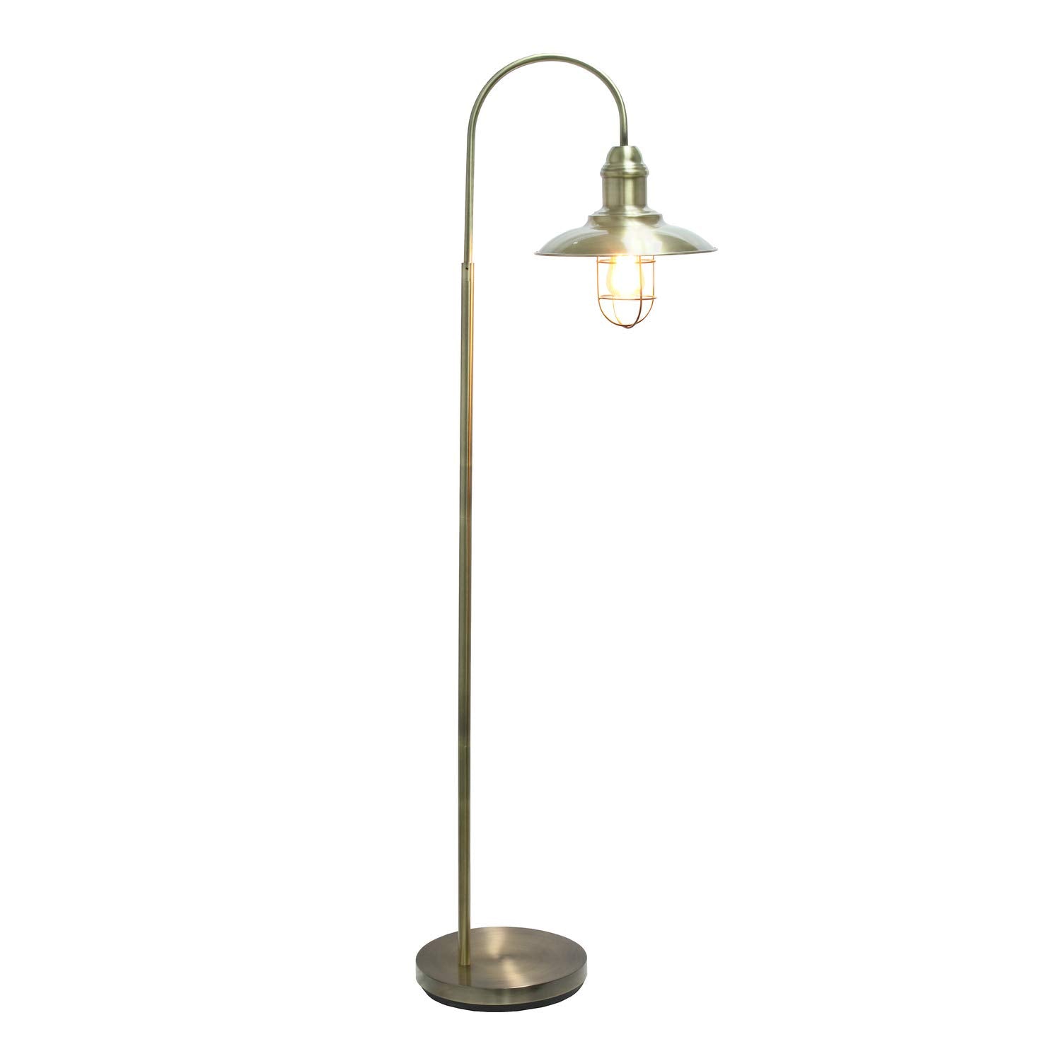 Lalia Home Barnlitt 64-Inch Antique Brass Floor Lamp With Round Cage Shade (Lhf-5022-Ab)