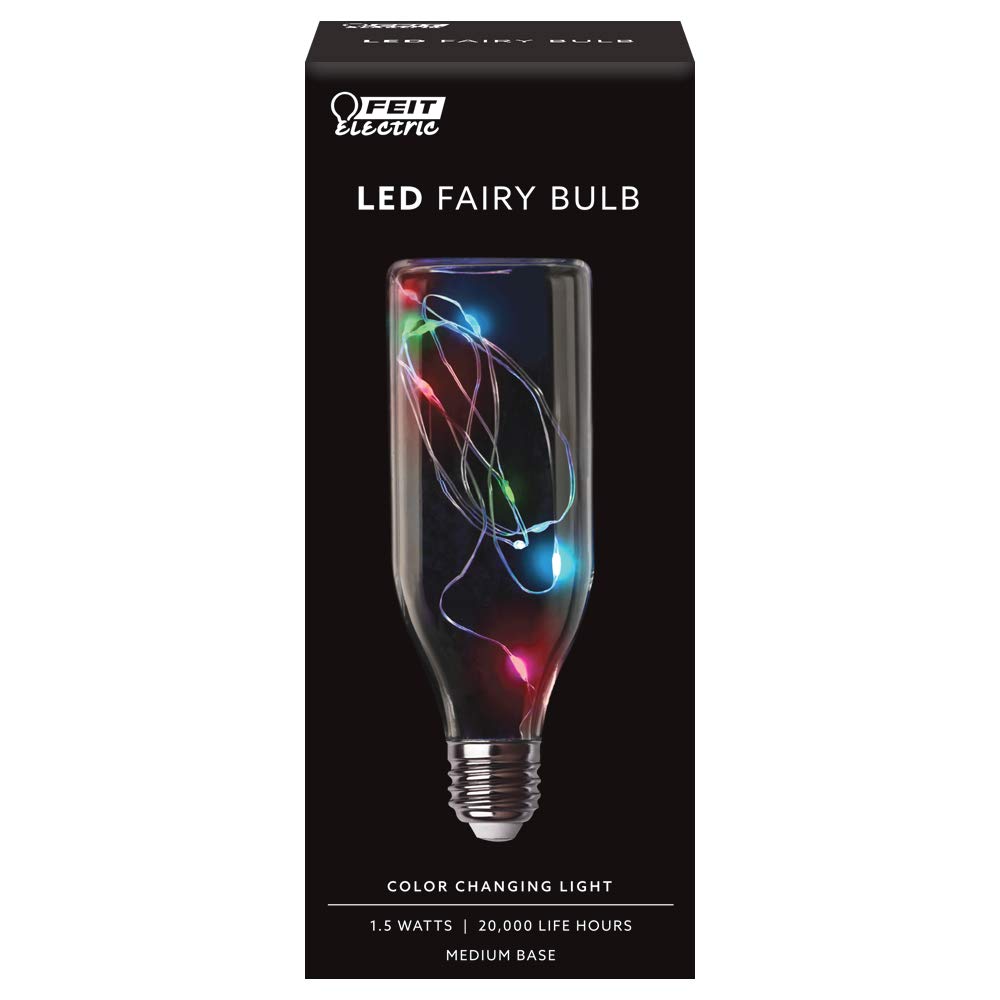 Feit Electric RGB LED Fairy Bottle Light, 1.5W, 6.07" H, Multi-Color, Glass, Model FY/BOT/RGB/LED, 1 Count