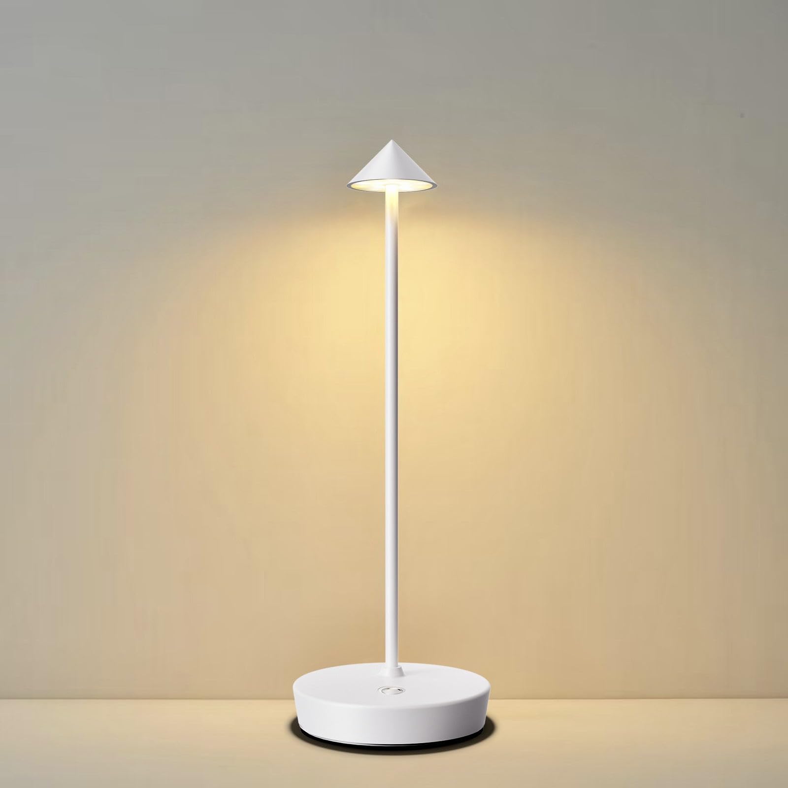 Tpczqj Rechargeable Cordless Table Lamp, 6000mAh LED, Touch Control, Waterproof, White, Model x12