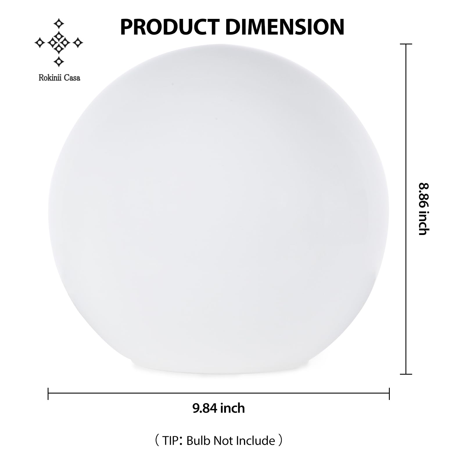 Rokinii Casa 10 Inch Ball Table Lamp With Glass Shade, Ball Light Bookshelf Lamp For Bedroom, Dorm, Office And Bedroom Bookshelf Reading Decoration, Without Bulb