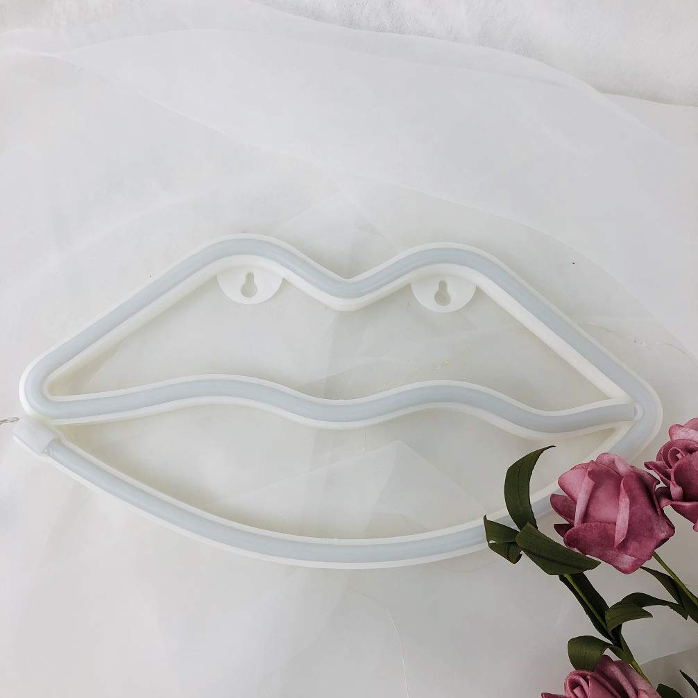 Hopolon LED Neon Light Sign for Party Supplies, Red Lip, Model H-005, Glass Material