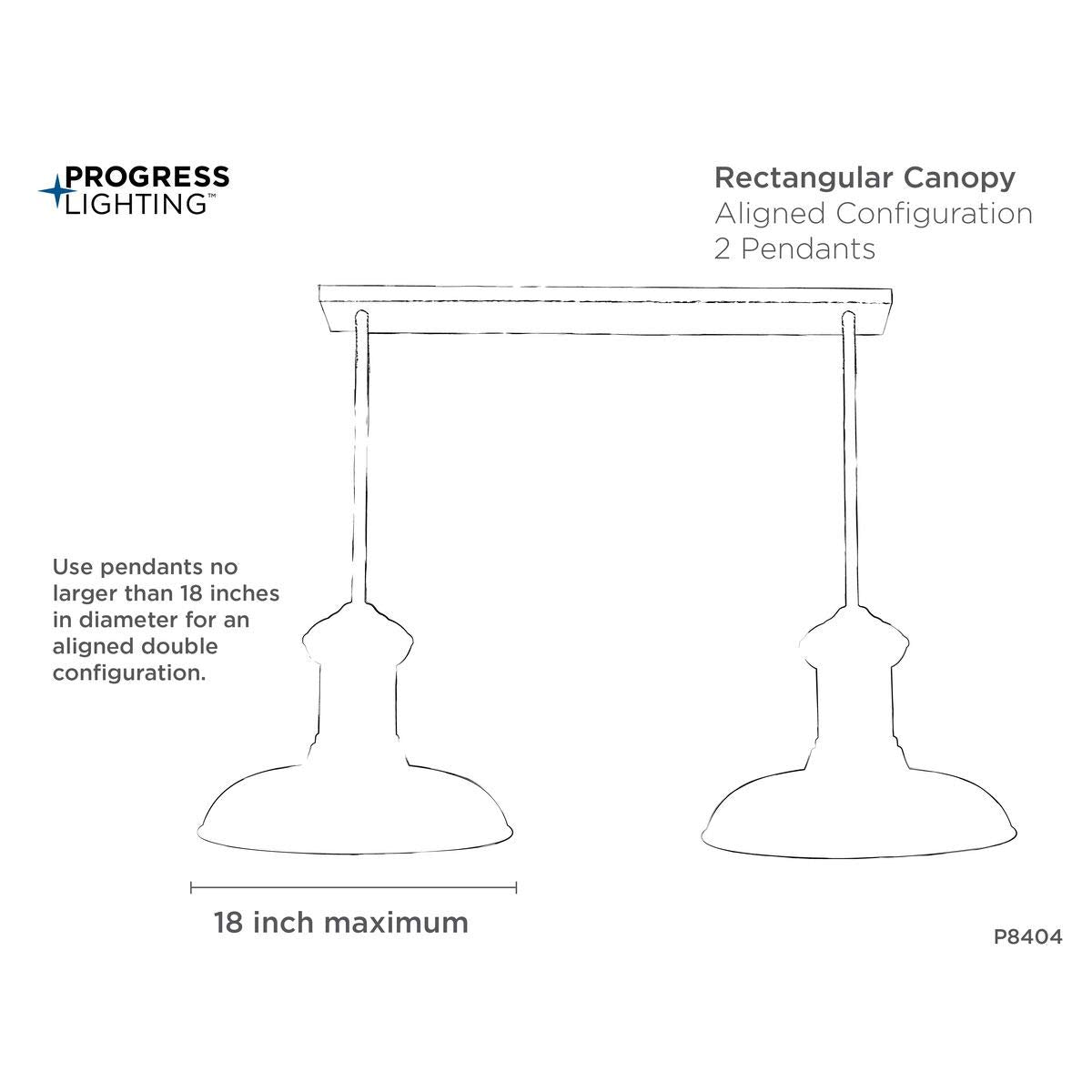 Progress Lighting P8404-143 Three-Light Linear Pendant Canopy, Alloy Steel, Black, Graphite