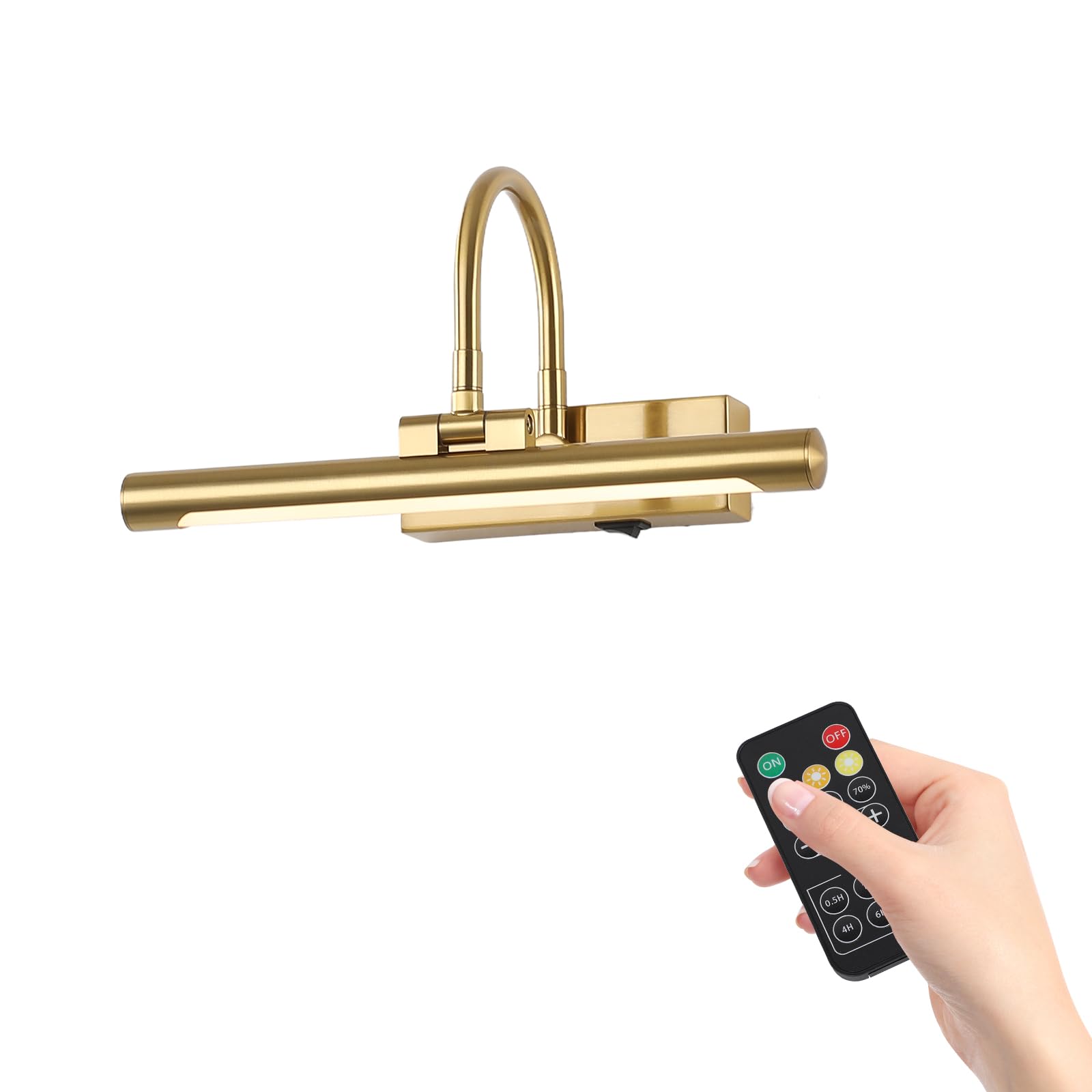 Kiloeye 12Picture Light for Wall Battery Operated Art Lights for Discomfortting Brass Wireless LED Picture Lighting 3CCT Dimmable Gold Art Light Gallery Lighting for Wall Gallery Lighting Portrait Artwork