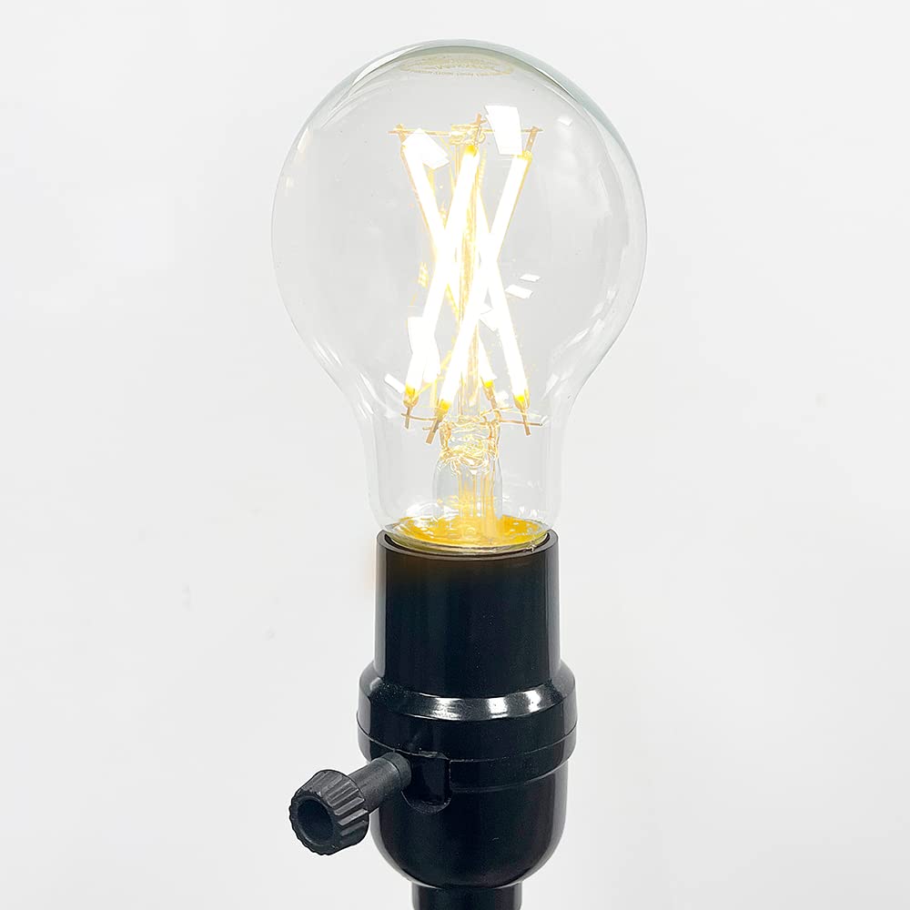 Maxxima A19 LED Filament Light Bulb, 800 Lumens, Dimmable, 7W, 2700K Soft White, Clear, 6 Pack