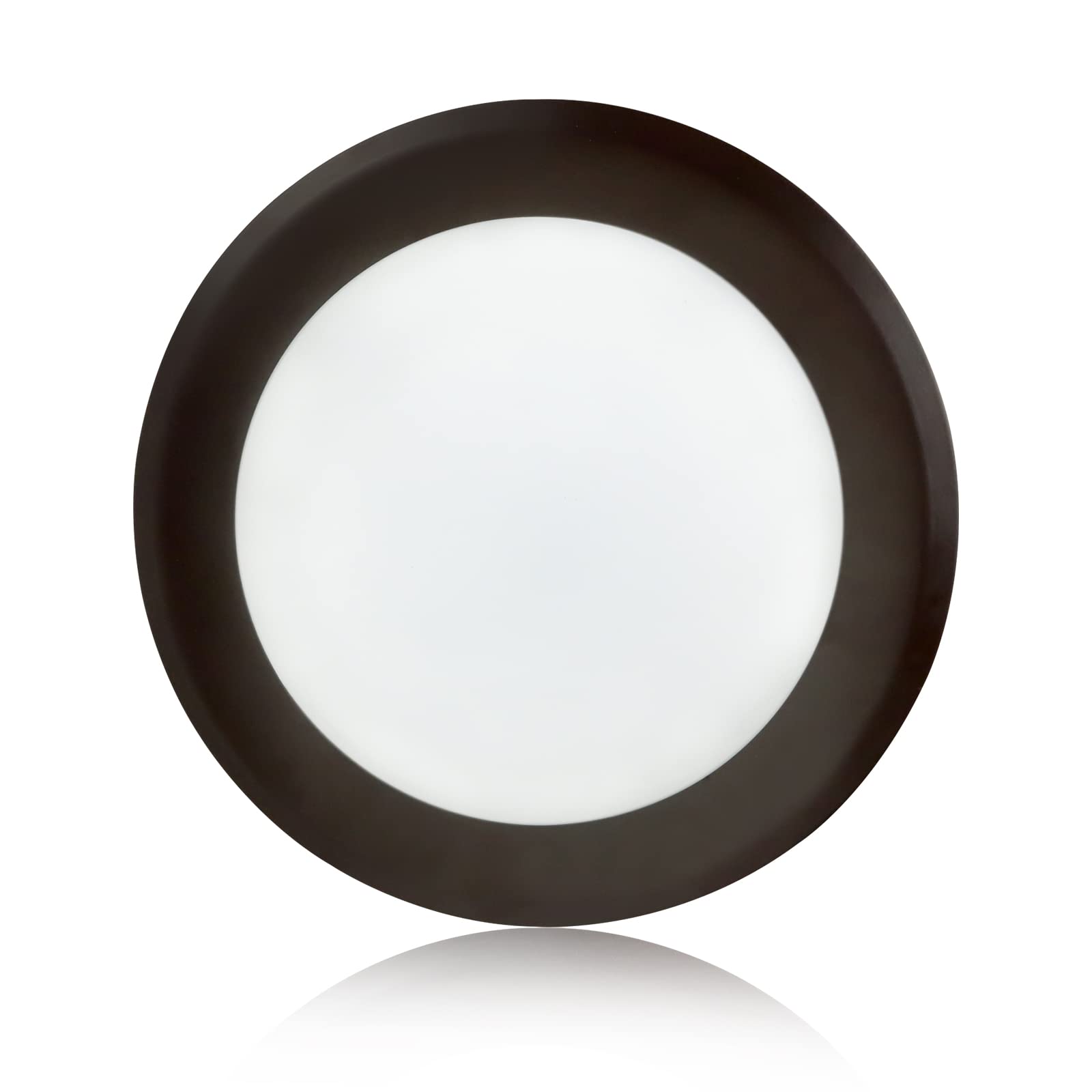 TOPELER 6 Inch Bronze LED Disk Light, 15W Flush Mount Ceiling Light, Dimmable Low Profile Recessed Disc Light, Metal Baffle Trim