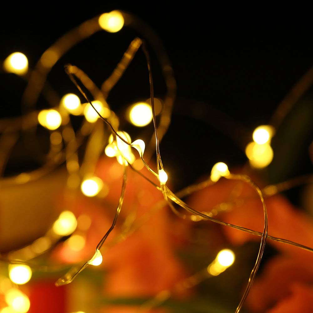 Mikasol Fairy Lights Battery Operated, 16 Packs Mini 3*AAA Battery Powered Copper Wire Led Starry String Lights Firefly Lights f