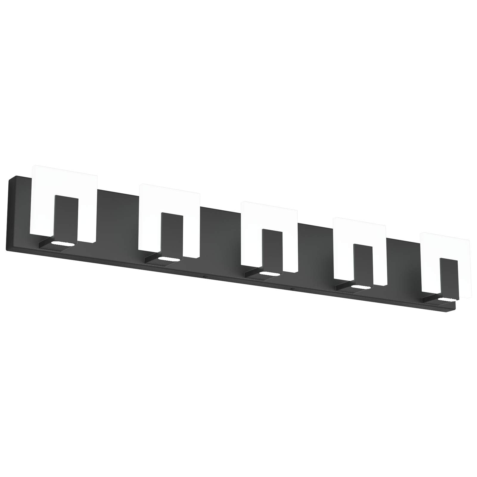 Aipsun Modern Black Vanity Light - 5 Lights, Aluminum, Led, 6000K, Bathroom Wall Fixture Over Mirror