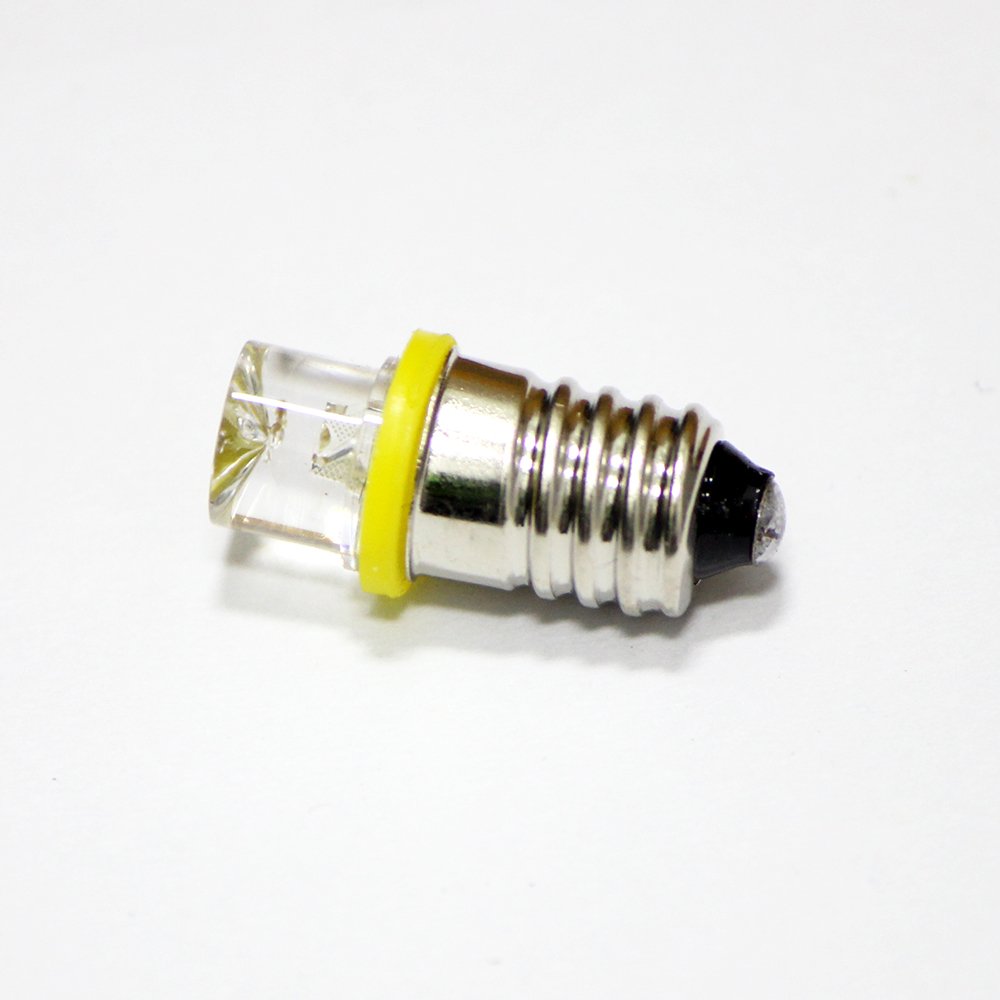 Gutreise 10Pcs E10 Screw 6V Yellow Flood Light Led Bulb Flood Light Lamps +10Pcs E10 Base (6V, Yellow)